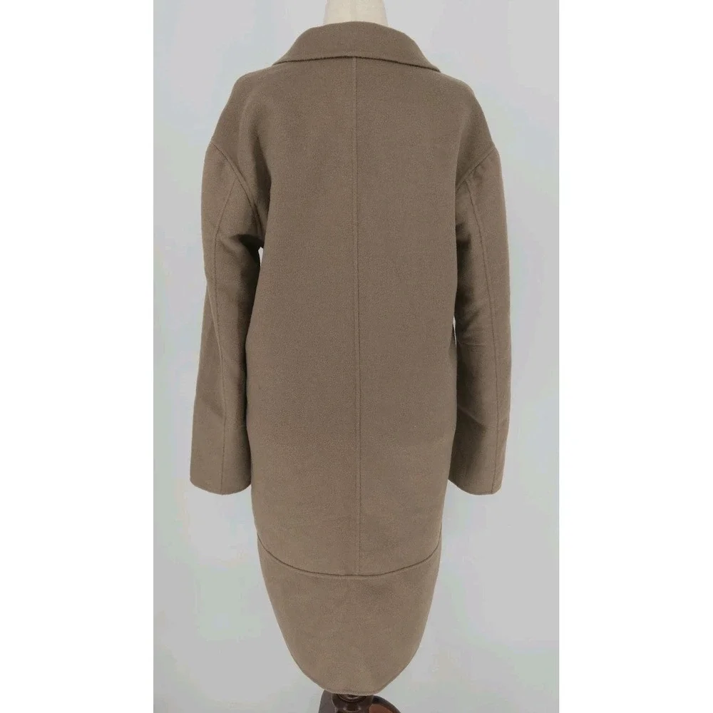 Splendid x Cella Jane Camel Wool Blend Coat Womens M Double Breasted Long Trench